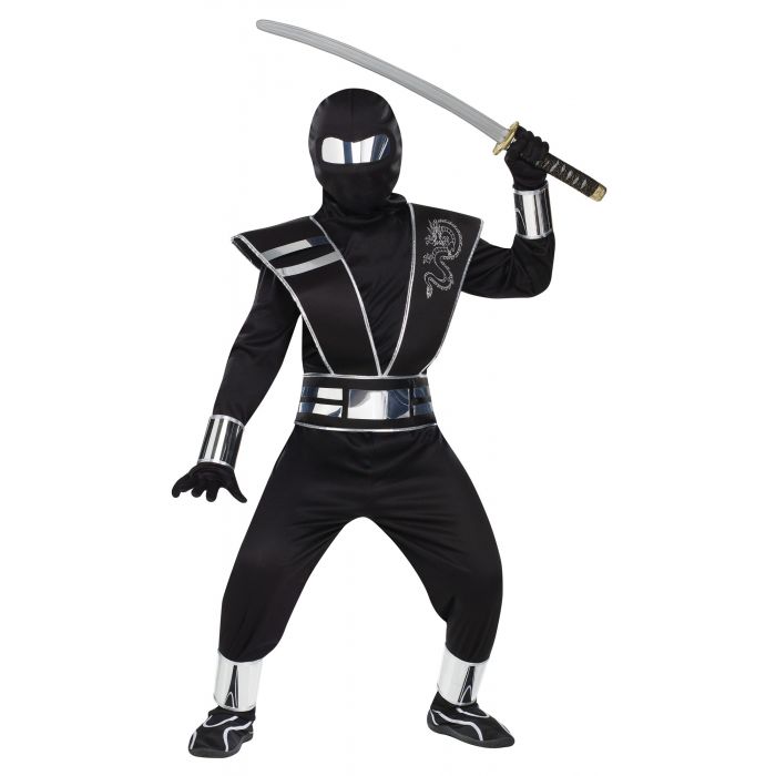 Boy's Silver Mirror Ninja Costume