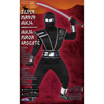 Boy's Silver Mirror Ninja Costume