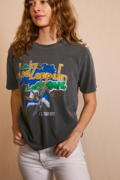 Led Zeppelin U.S Tour 1977 Tee Womens T Shirt Vintage Black