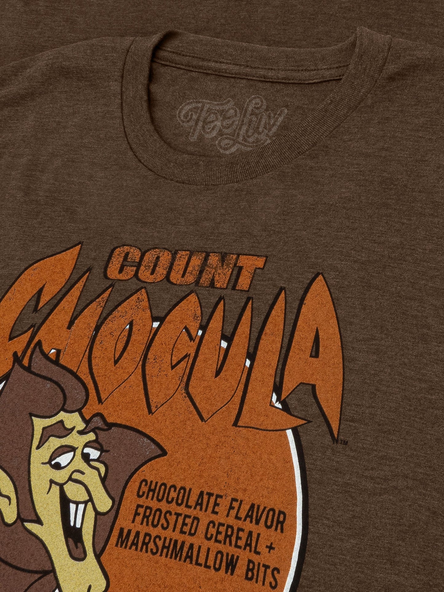 Count Chocula Distressed Monster Cereal Logo Mens T Shirt Heather Brown