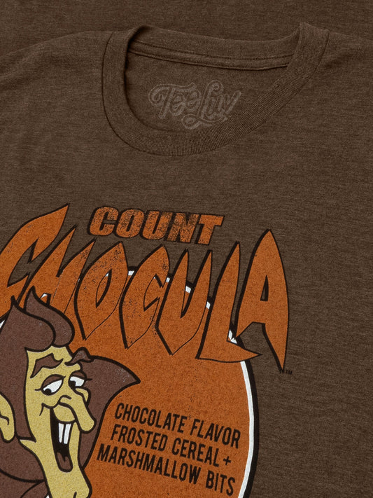 Count Chocula Distressed Monster Cereal Logo Mens T Shirt Heather Brown