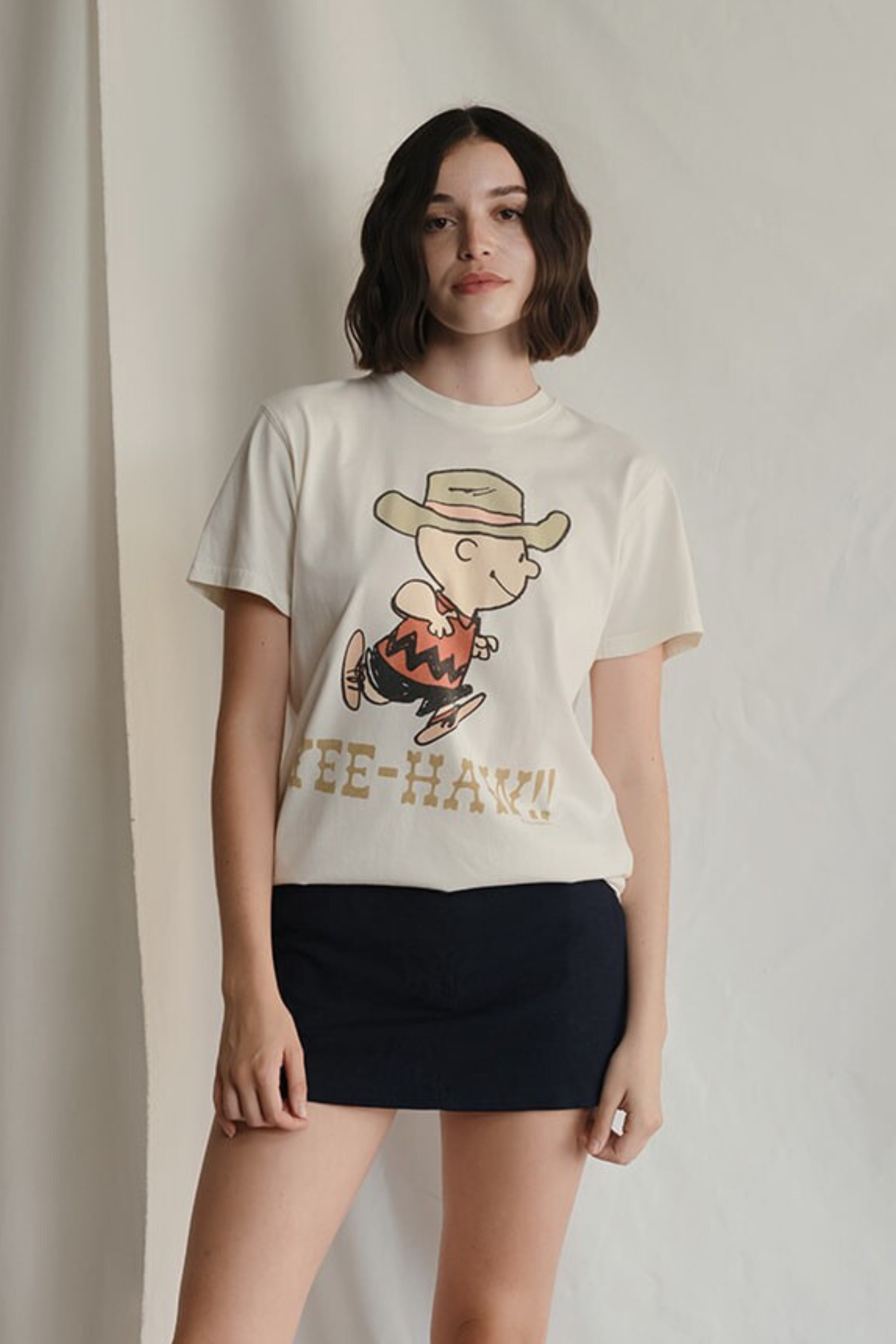 Peanuts YEE-HAW!! Womens T Shirt White