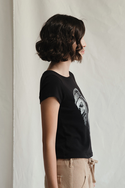 Willie Nelson Just Breathe Baby Tee Womens T Shirt Black