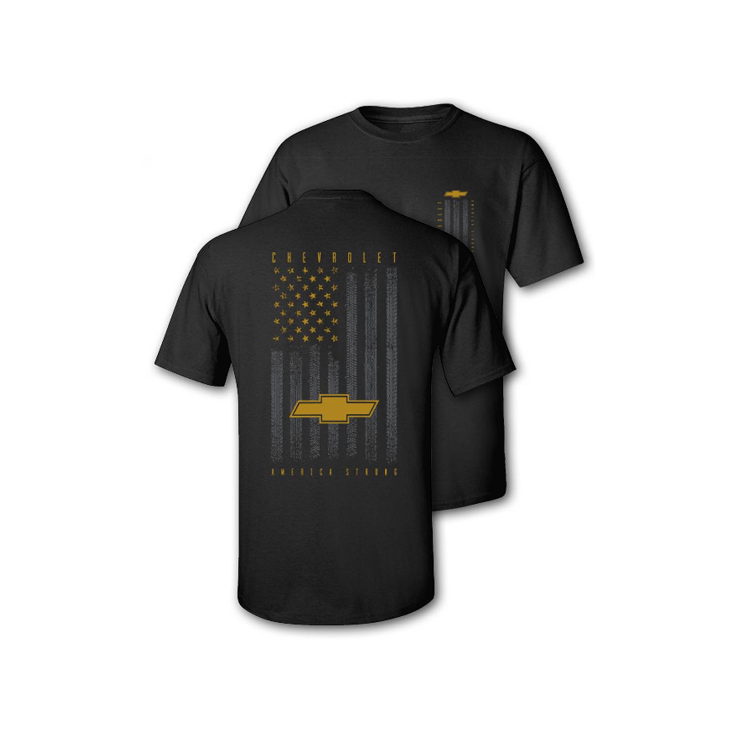 Chevrolet "America Strong" Mens T Shirt Black