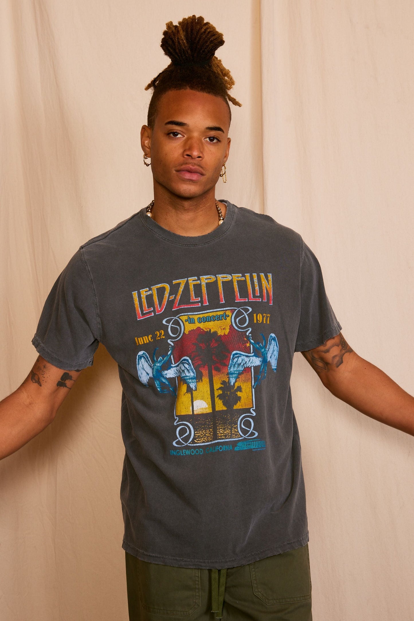 Led Zeppelin Inglewood Sunkissed Mens Tee T Shirt Gray