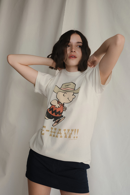 Peanuts YEE-HAW!! Womens T Shirt White