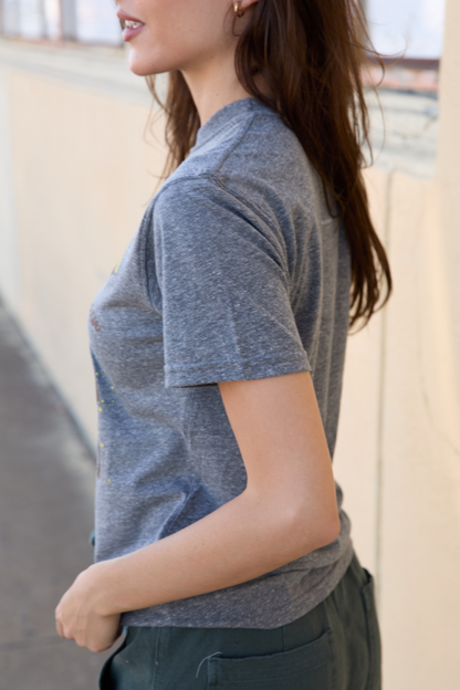 Willie Nelson On The Road Heather Tee Womens T Shirt Grey