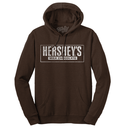 Hershey's Milk Chocolate Pullover Hooded Sweatshirt Hoodie Brown