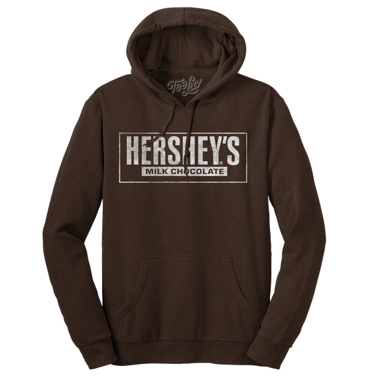 Hershey's Milk Chocolate Pullover Hooded Sweatshirt Hoodie Brown