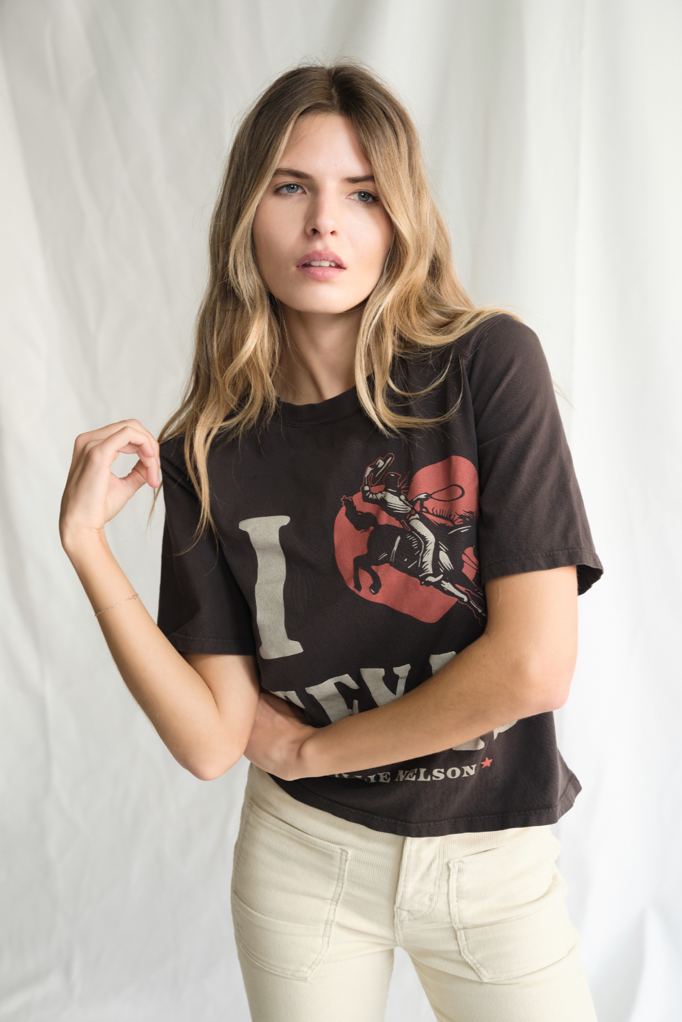 Willie Nelson I Love Texas Top Womens T Shirt Vintage Black