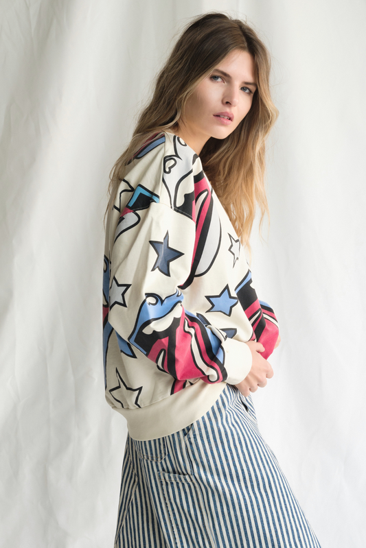 The Rolling Stones Loud Mouth Womens Crewneck Sweatshirt