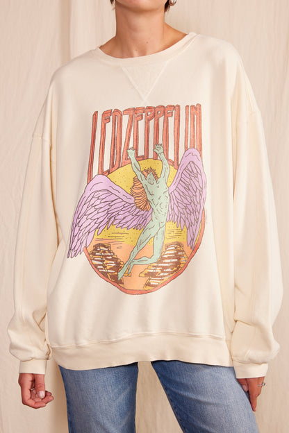 Led Zeppelin Sage Swan Womens Crewneck Sweatshirt Cream