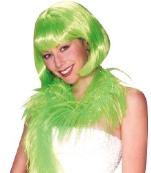 Short Lime Green Bob Wig with Bangs
