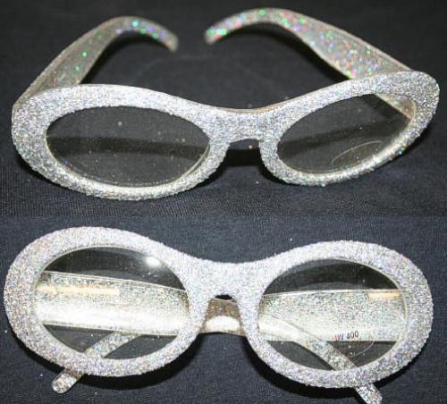 Silver Sparkle Glitter Glasses with Clear Lens