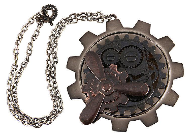 Steampunk Large Propeller Antique Gear Costume Necklace Jewelry