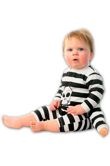 Three Arm Baby Costume Black and White Striped Jumpsuit 12 Months