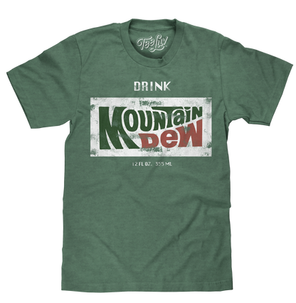 Drink Mountain Dew Logo Mens T Shirt Green