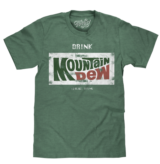 Drink Mountain Dew Logo Mens T Shirt Green