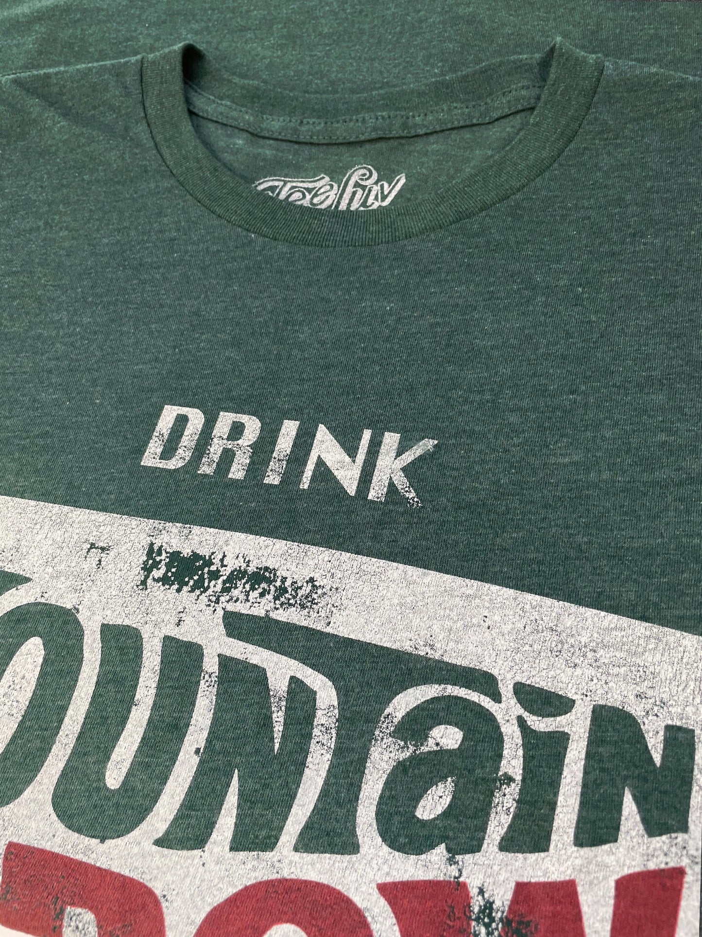Drink Mountain Dew Logo Mens T Shirt Green