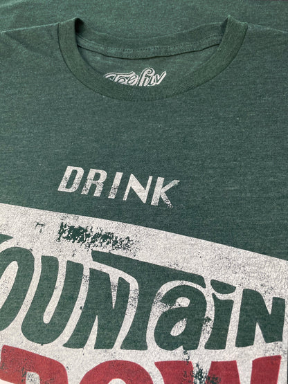 Drink Mountain Dew Logo Mens T Shirt Green