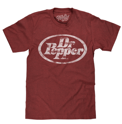 Dr Pepper Distressed Logo Mens T Shirt Red