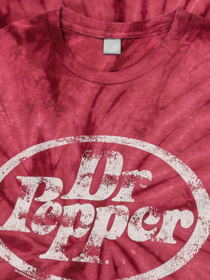 Dr. Pepper Tie Dye Mens T Shirt Crimson Red Tie Dye