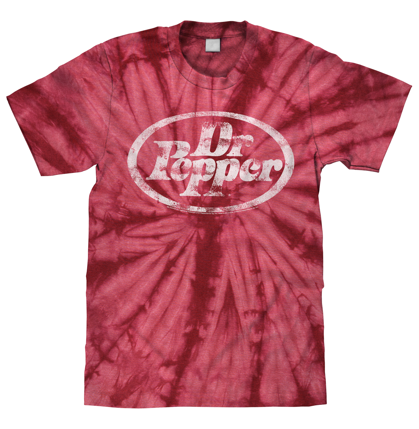 Dr. Pepper Tie Dye Mens T Shirt Crimson Red Tie Dye