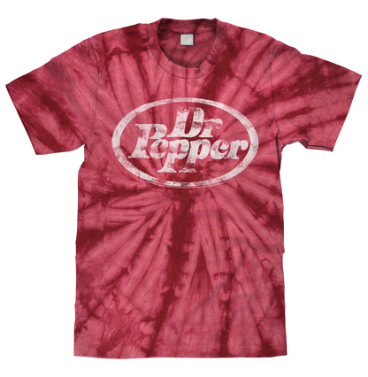 Dr. Pepper Tie Dye Mens T Shirt Crimson Red Tie Dye