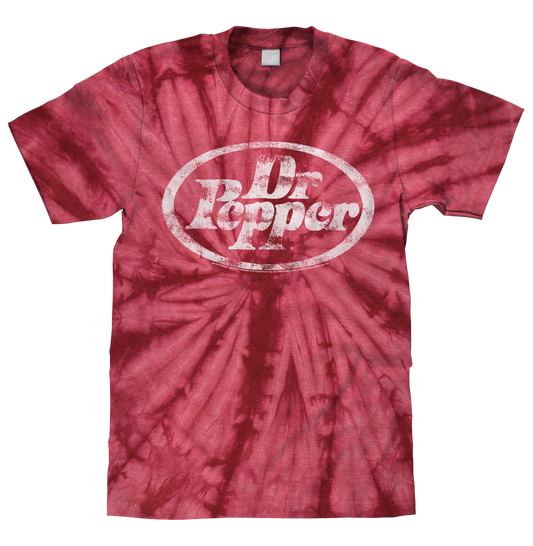 Dr. Pepper Tie Dye Mens T Shirt Crimson Red Tie Dye