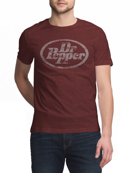 Dr Pepper Distressed Logo Mens T Shirt Red