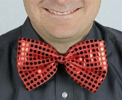 Red Glitz 'N Gleam Sequin Bow Tie Costume Accessory