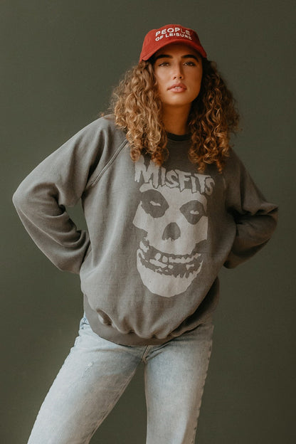 Misfits Womens Crewneck Sweatshirt Vintage Grey