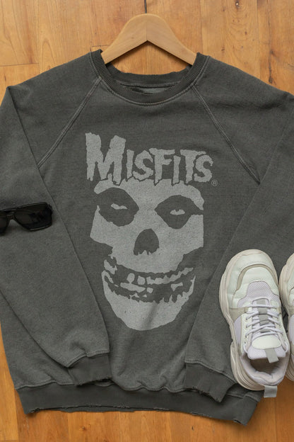 Misfits Womens Crewneck Sweatshirt Vintage Grey