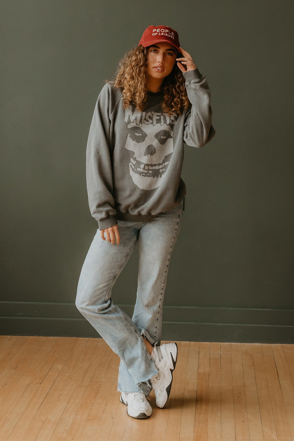 Misfits Womens Crewneck Sweatshirt Vintage Grey