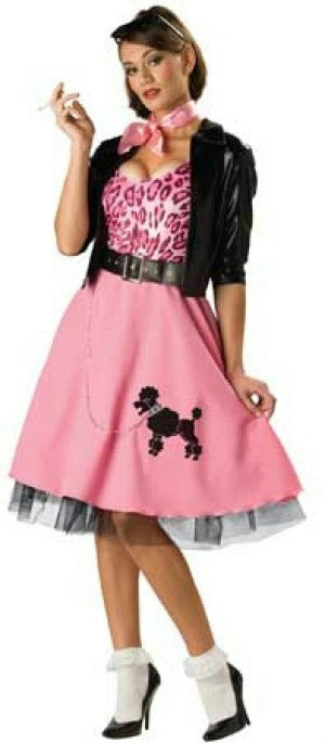 50's Bad Girl Sexy Poodle Skirt Deluxe Adult Costume Size XL