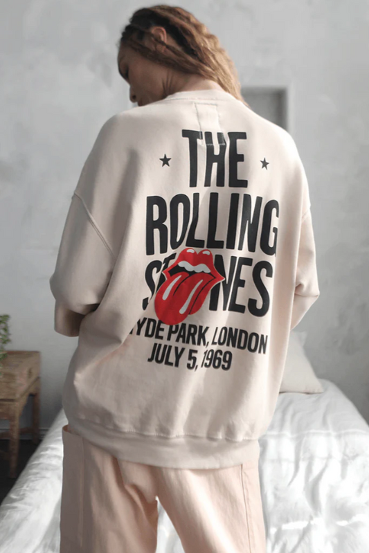 The Rolling Stones London 1969 Womens Crewneck Sweatshirt Sepia