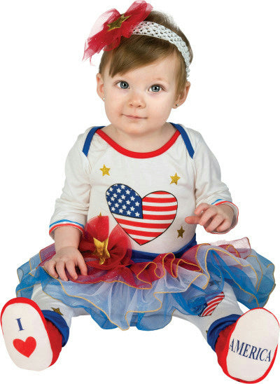 Lil Firecracker Patriotic Tutu Leggings Headband Booties Infant 6-12 months
