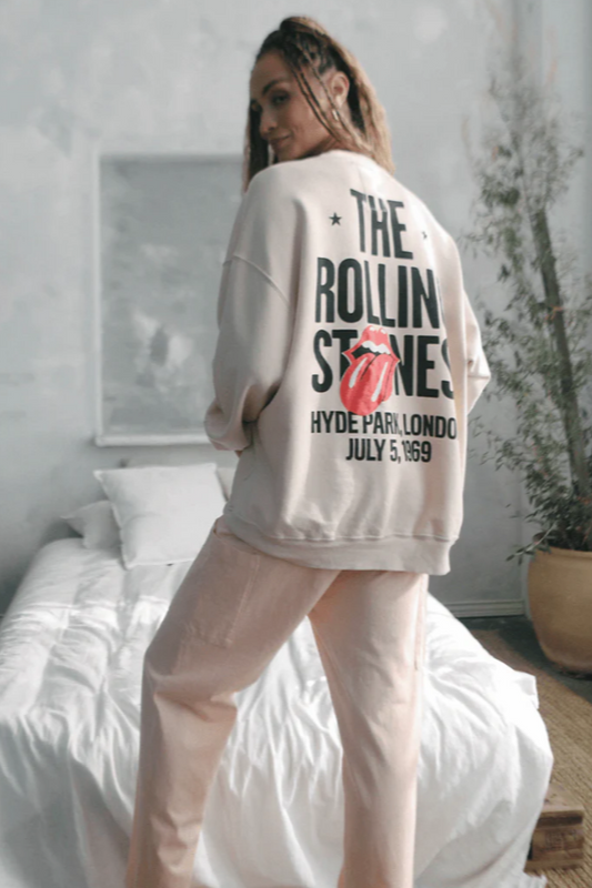 The Rolling Stones London 1969 Womens Crewneck Sweatshirt Sepia