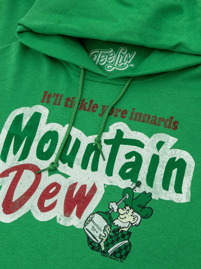 It'll Tickle Your Innards Mt Dew Pullover Hooded Sweatshirt Hoodie Green