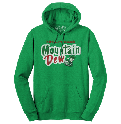 It'll Tickle Your Innards Mt Dew Pullover Hooded Sweatshirt Hoodie Green