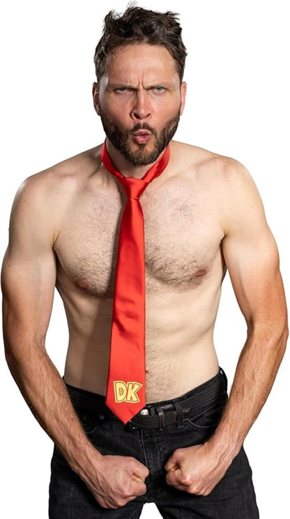 1980s Video Game Monkey Throwing Barrels Halloween Costume Accessory Tie