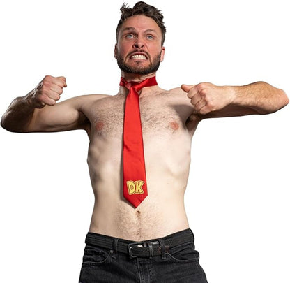 1980s Video Game Monkey Throwing Barrels Halloween Costume Accessory Tie