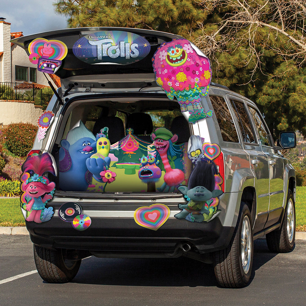Trolls Poppy, Branch and the Gang Trunk or Treat Decorations Kit with Themed Panels