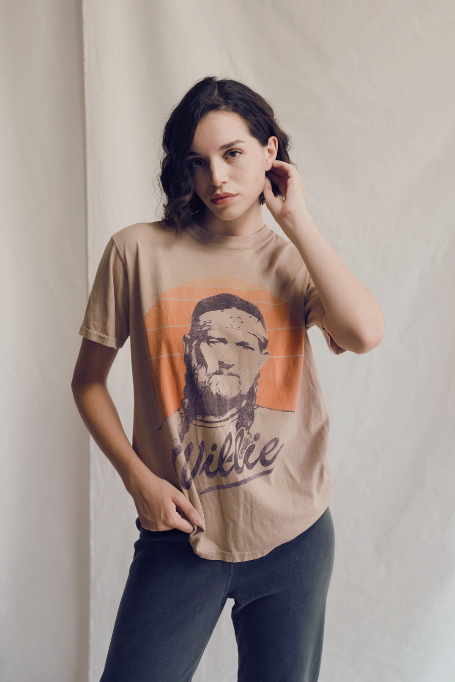 Willie Nelson Legend Tee Womens T Shirt Tan