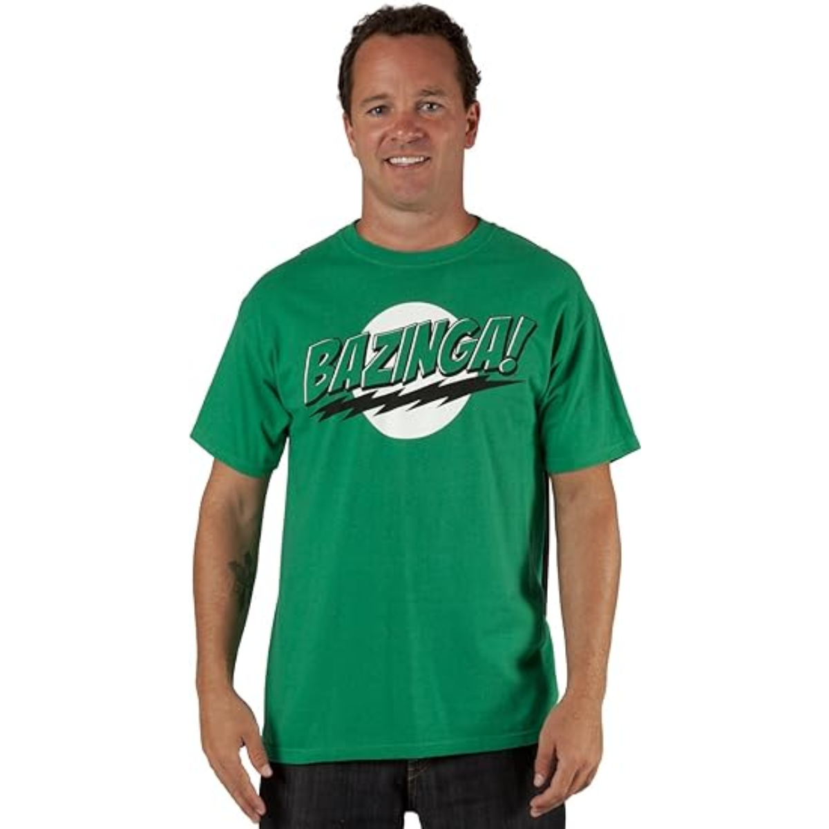 The Big Bang Theory Bazinga!! Adult T Shirt tee with Attachable Cape