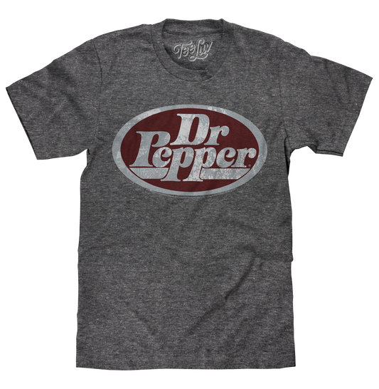 Dr Pepper Oval Logo Mens T Shirt Gray