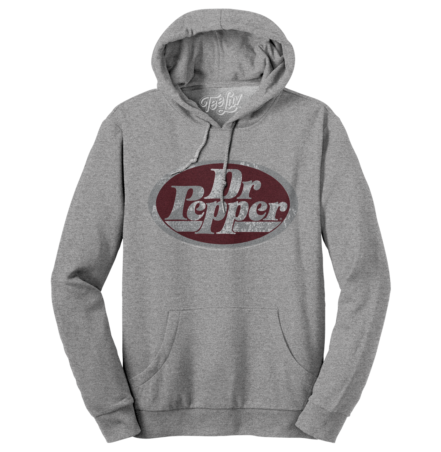 Dr Pepper Silver Logo Pullover Hooded Sweatshirt Hoodie Gray