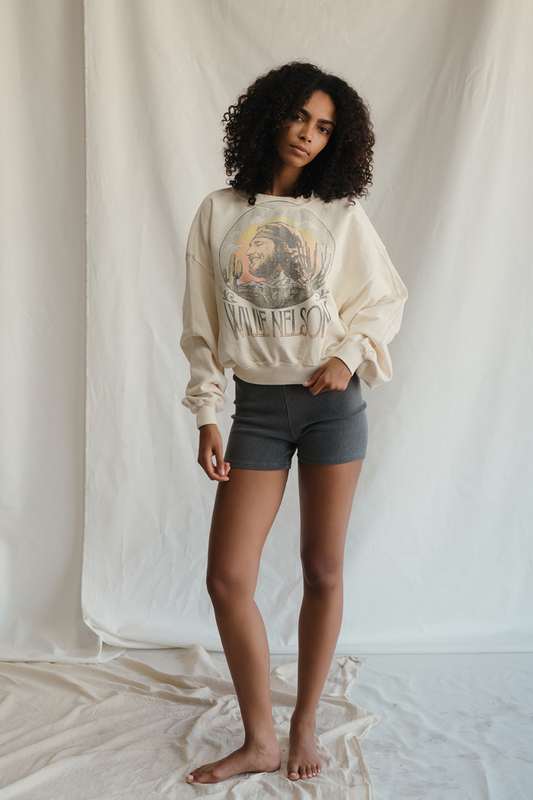 Willie Nelson Sunset Womens Crewneck Sweatshirt