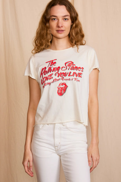 The Rolling Stones Love You Live Tee Womens T Shirt White