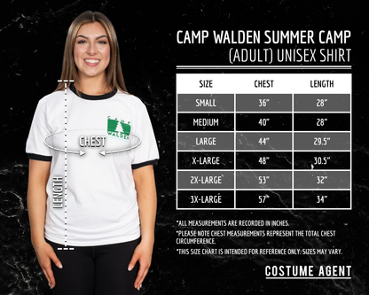 Camp Walden Unisex Adult T Shirt Halloween Costume Cosplay